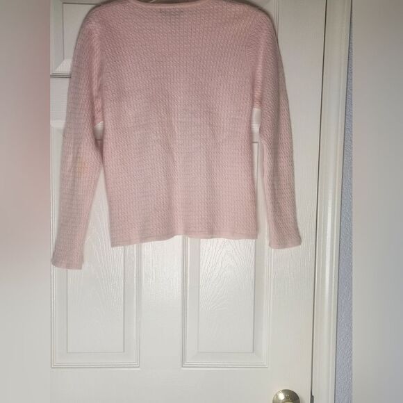 Charter Club L Pink 2 Ply CASHMERE Lngslv Cable Knitted Women's Sweater - Picture 9 of 9
